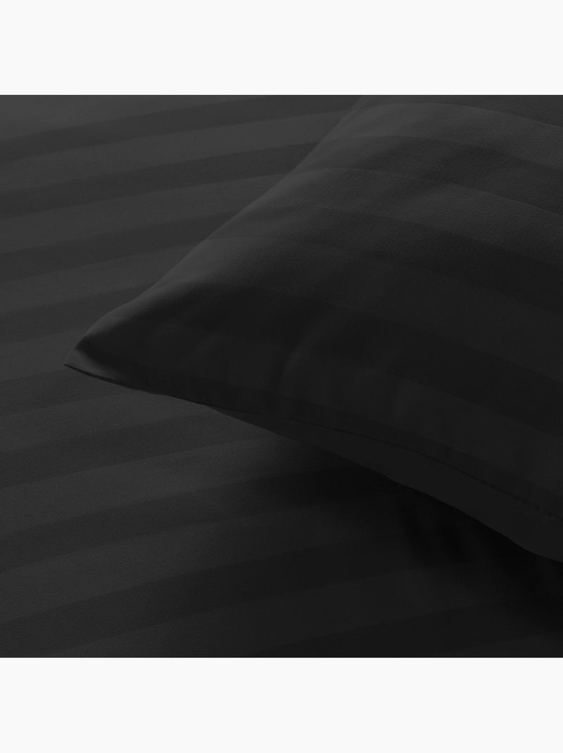 Parure de lit rayures dans le tissage Noir - Kiabi