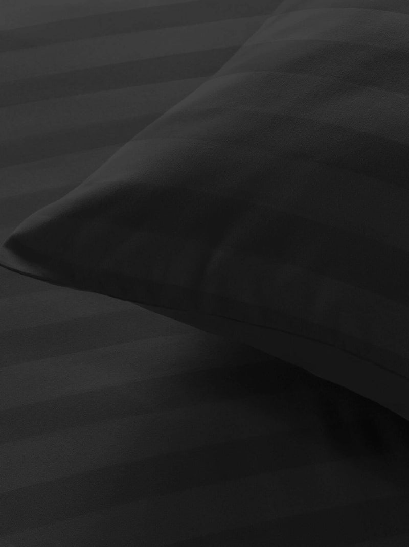 Parure de lit rayures dans le tissage Noir - Kiabi