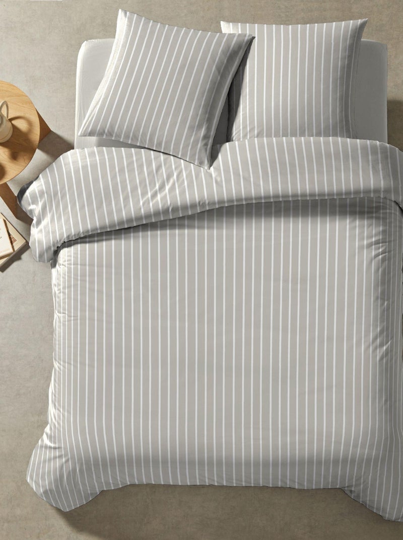 Parure de lit rayures Tom Beige - Kiabi