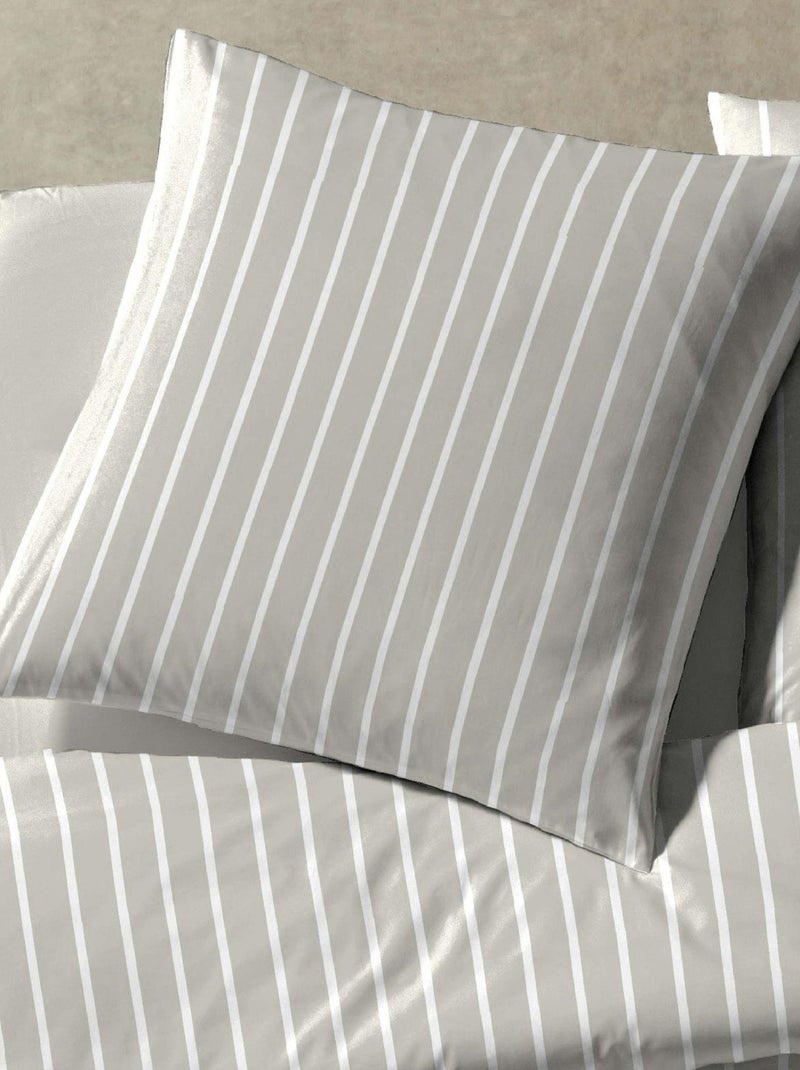 Parure de lit rayures Tom Beige - Kiabi