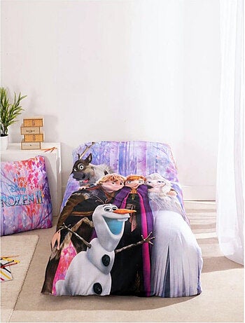 Parure de Lit Reine des Neiges Disney Enfant, 100% Coton Oeko-Tex, Imprimé Réversible, Lit 1 place,