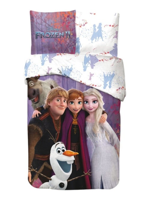 Parure de Lit Reine des Neiges Disney Enfant, 100% Coton Oeko-Tex, Imprimé Réversible, Lit 1 place, - Kiabi