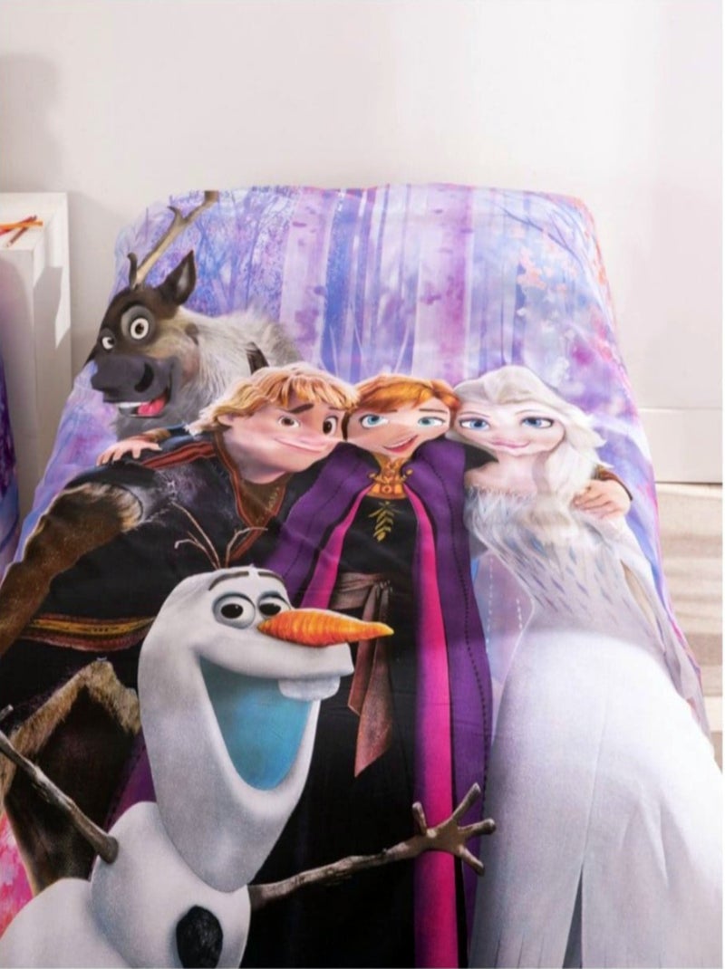 Parure de Lit Reine des Neiges Disney Enfant, 100% Coton Oeko-Tex, Imprimé Réversible, Lit 1 place, Rose - Kiabi