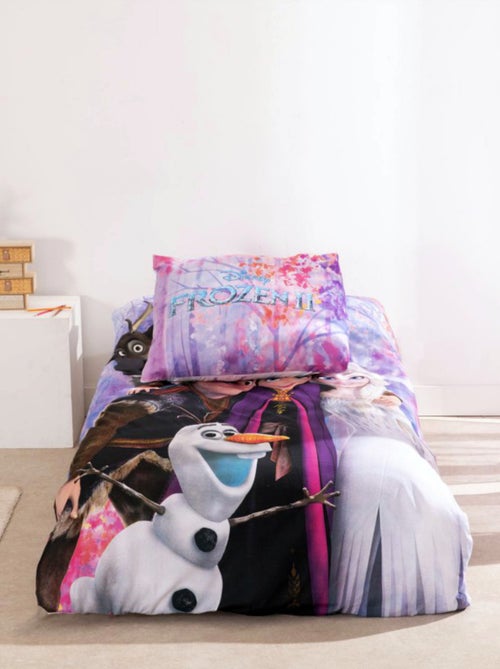 Parure de Lit Reine des Neiges Disney Enfant, 100% Coton Oeko-Tex, Imprimé Réversible, Lit 1 place, - Kiabi