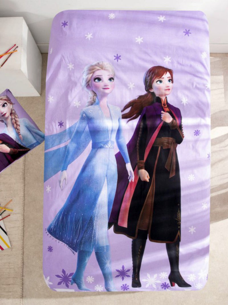 Parure de Lit Reine des Neiges Frozen Enfant, 100% Coton Oeko-Tex, Imprimée Réversible, Lit 1 place Rose - Kiabi