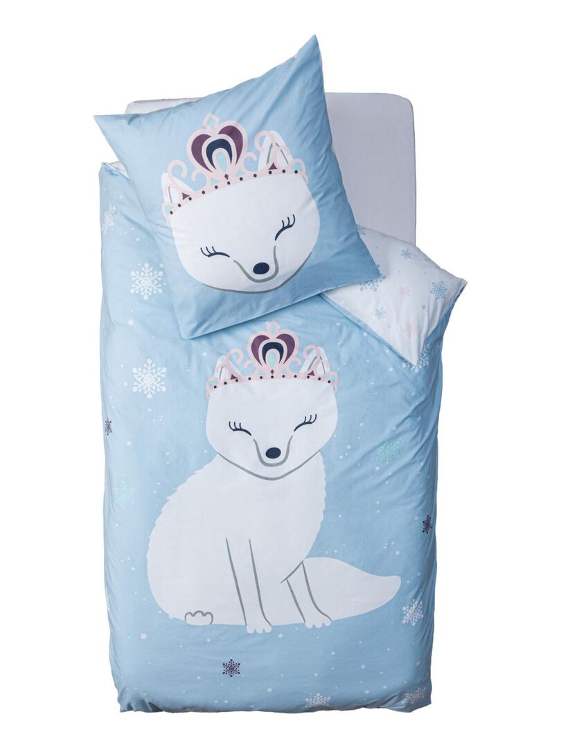 Parure de lit renard blanc pour enfant Bleu - Kiabi