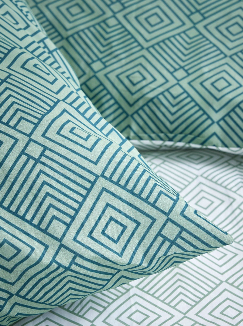 Parure de lit rétro - 2 personnes bleu - Kiabi