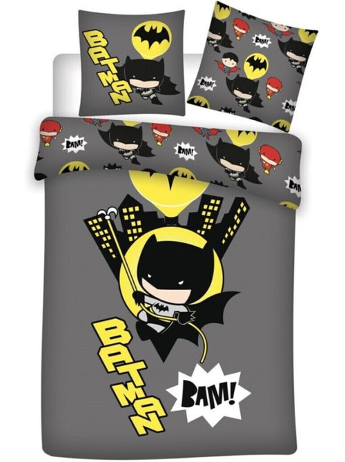 Parure de lit réversible - Batman dans la ville - 140 cm x 200 cm - Kiabi