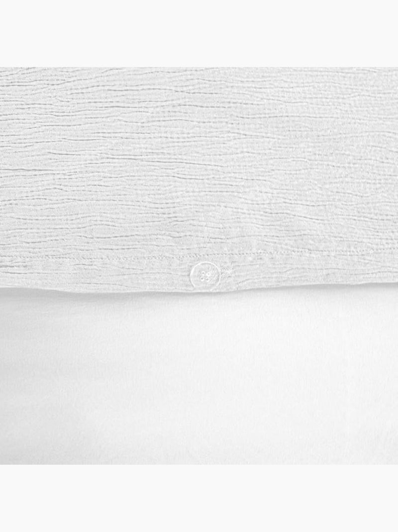 Parure de lit réversible  - Effet gaze de coton Blanc - Kiabi