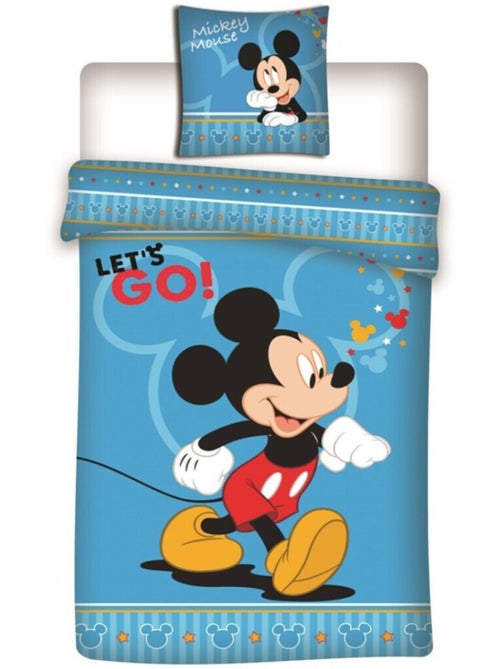 Parure de lit réversible - Mickey qui marche - 140 cm x 200 cm - Kiabi
