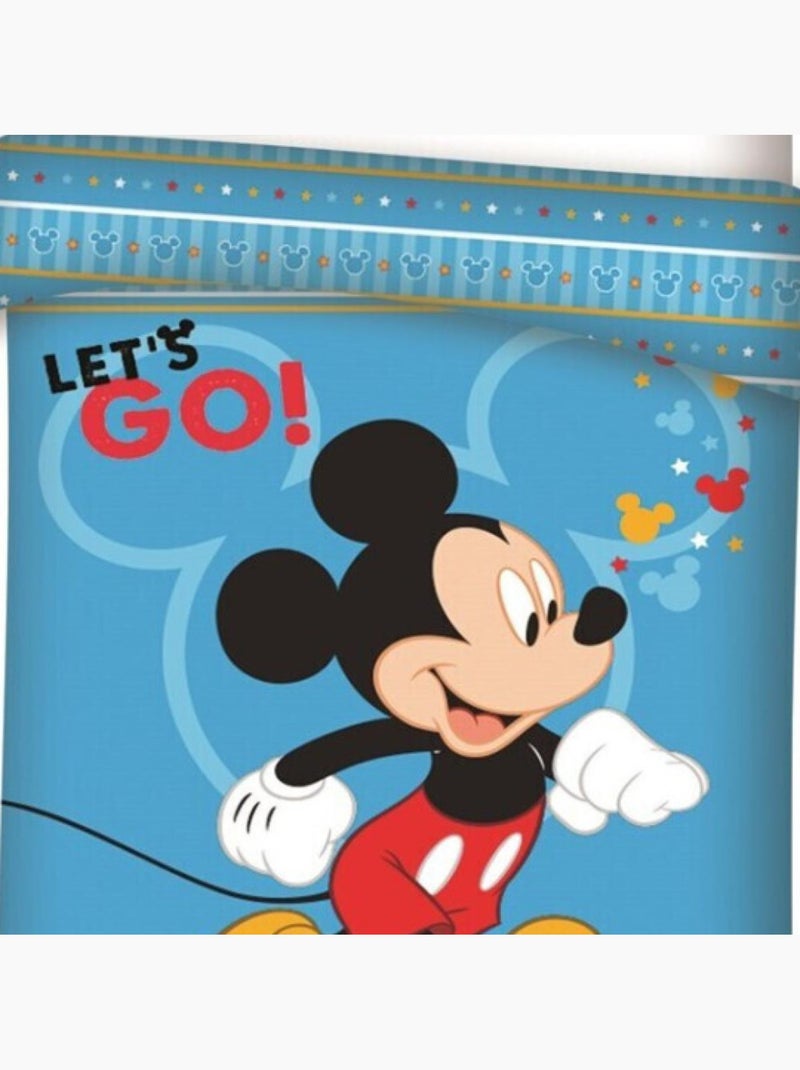 Parure de lit réversible - Mickey qui marche - 140 cm x 200 cm Multicolore - Kiabi