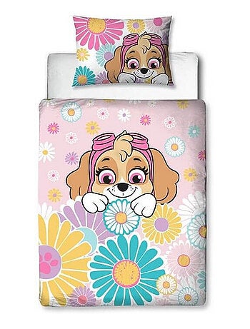 Parure de lit réversible - Pat' Patrouille Fleurs - 120 cm x 150 cm