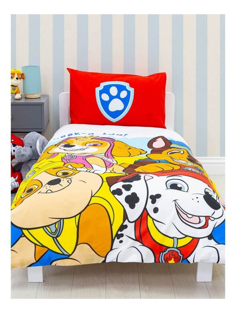 Parure de lit réversible - Pat' Patrouille Peek a boo - 120 cm x 150 cm Blanc - Kiabi