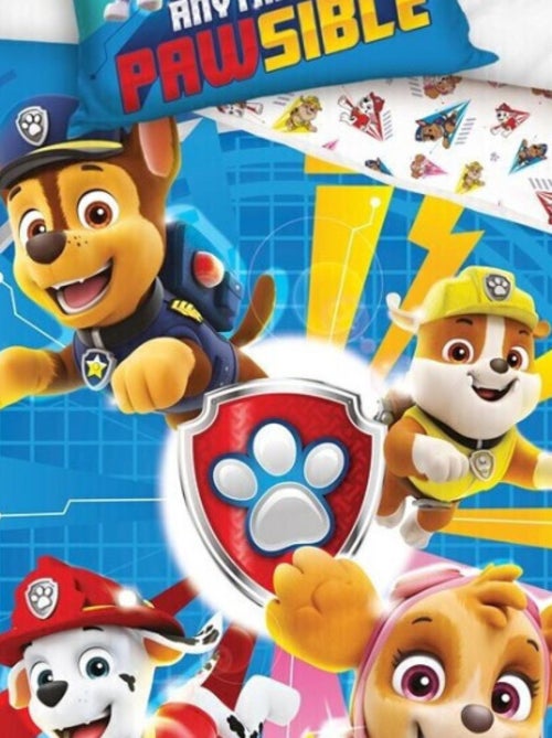 Parure de lit réversible - Pat Patrouille Tous Les Personnages - 140 cm x 200 cm - Kiabi