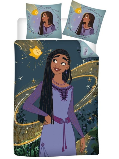 Parure de lit réversible - Wish, Asha et La Bonne Etoile - 140 cm x 200 cm - Kiabi