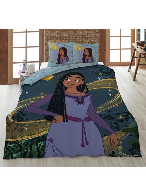 Parure de lit réversible 135x200 cm Wish, Asha et la bonne étoile - Kiabi