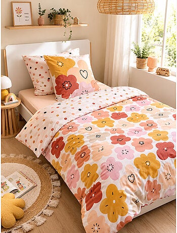 Parure de lit réversible 3 pièces Coton imprimé POPPY