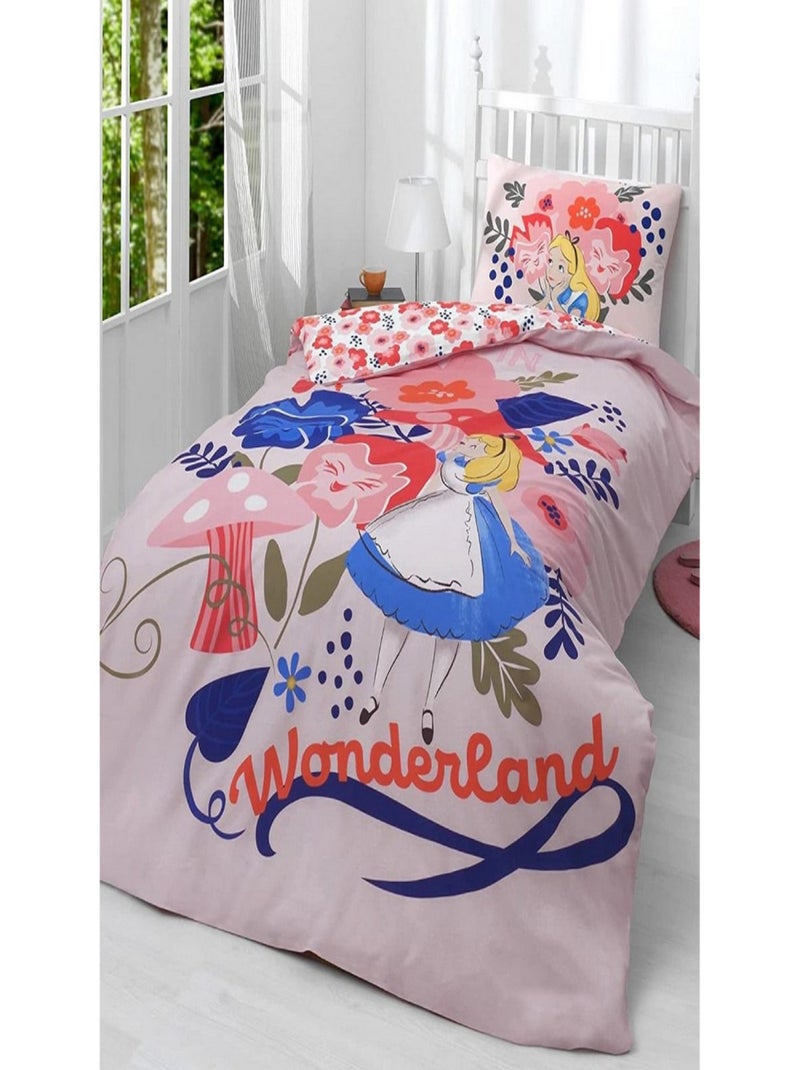 Parure de lit réversible Alice au Pays des Merveilles -135 x 200 cm Multicolore - Kiabi