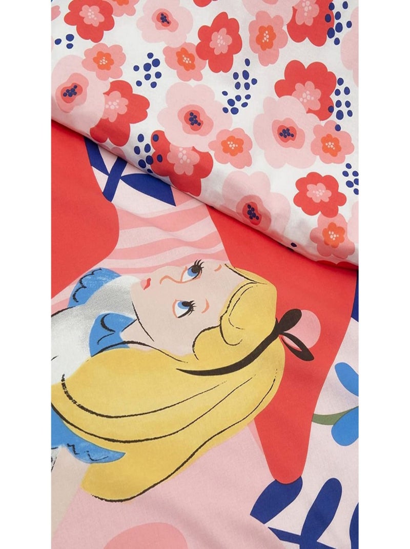 Parure de lit réversible Alice au Pays des Merveilles -135 x 200 cm Multicolore - Kiabi
