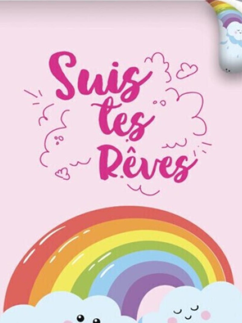 Parure de lit réversible Arc-en-Ciel - -Suis tes Rêves- - 140 cm x 200 cm Multicolore - Kiabi