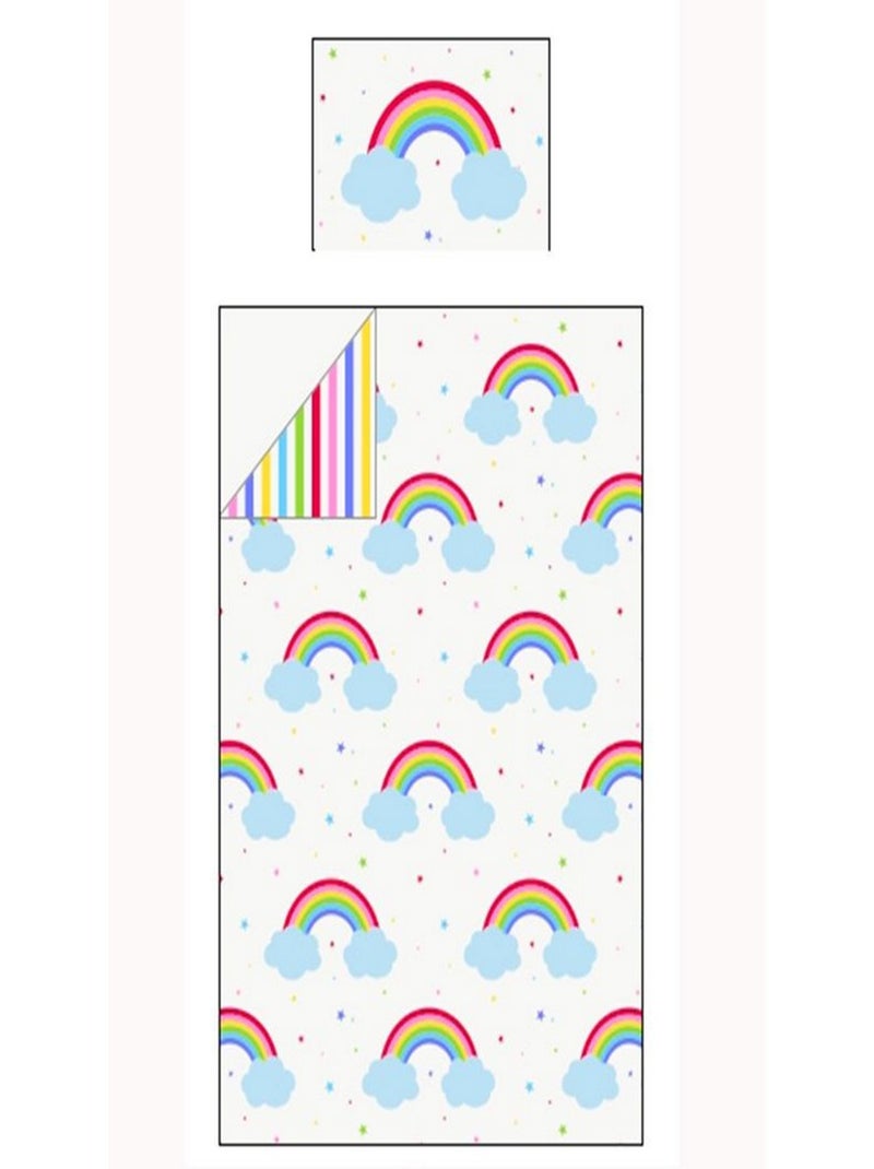 Parure de lit Réversible Arc en Ciel 138 cm x 200 cm Multicolore - Kiabi