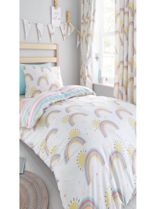 Parure de lit réversible Arc en ciel et Soleil - 120 x 150 cm - Kiabi