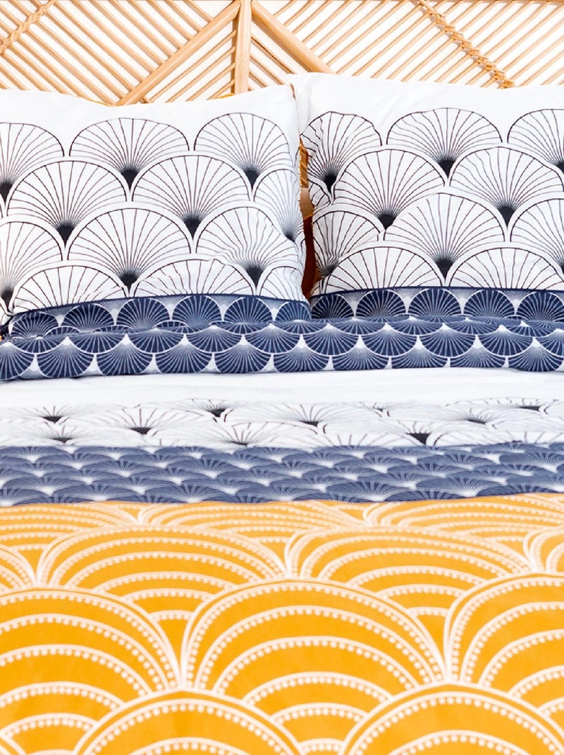 Parure de lit réversible au style art déco Jaune - Kiabi