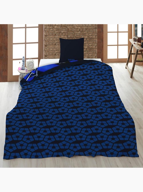 Parure de lit réversible Blue Lock noir et bleu - 140 cm x 200 cm - Kiabi