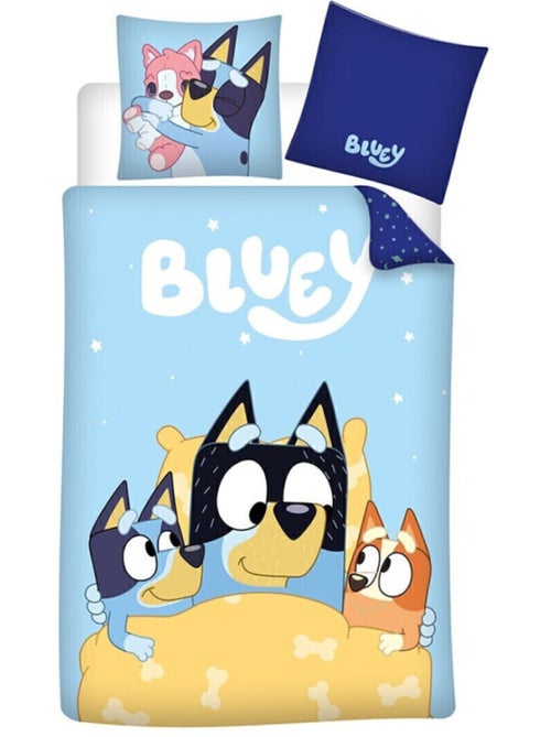Parure de lit réversible Bluey et ses amis - 140 cm x 200 cm - Kiabi