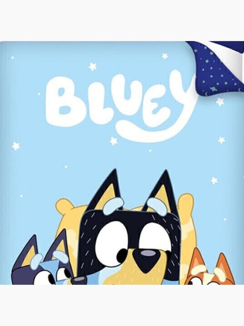 Parure de lit réversible Bluey et ses amis - 140 cm x 200 cm Bleu - Kiabi