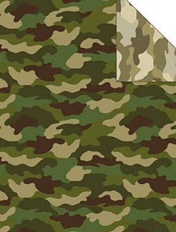 Parure de lit réversible camouflage militaire vert 135 cm x 200 cm