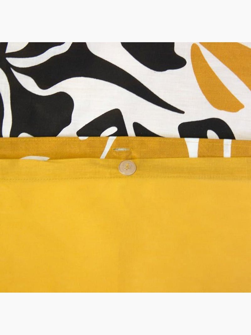 Parure de lit réversible coton - 3 pièces Jaune - Kiabi