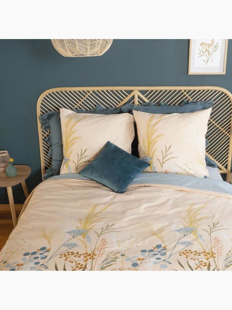 Parure de lit réversible coton 3 pièces Bleu - Kiabi