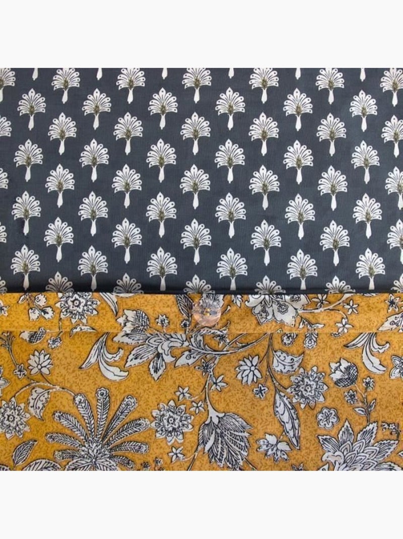Parure de lit réversible coton floral - 3 pièces Orange - Kiabi
