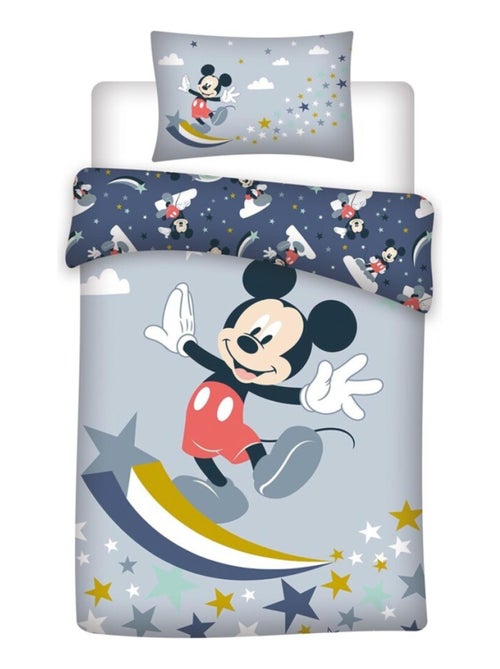 Parure de lit réversible Disney Mickey Gris - 100 cm x 140 cm - Kiabi Parure de lit réversible Disney Mickey Gris - 100 cm x 140 cm - Kiabi