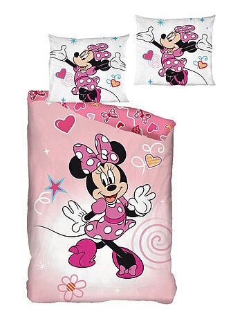 Parure de lit réversible Disney Minnie - Rose et Blanc - 140 cm x 200 cm