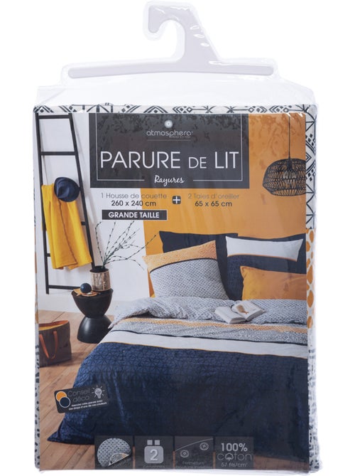 Parure de lit réversible en coton ETNIK - Kiabi Parure de lit réversible en coton ETNIK - Kiabi