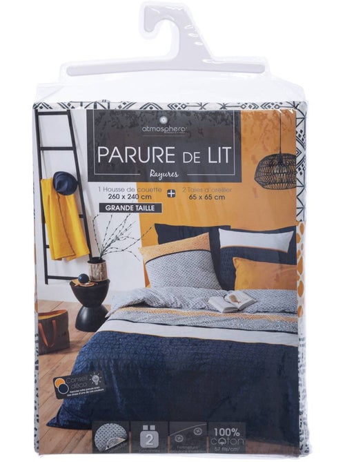 Parure de lit réversible en coton ETNIK - Kiabi Parure de lit réversible en coton ETNIK - Kiabi