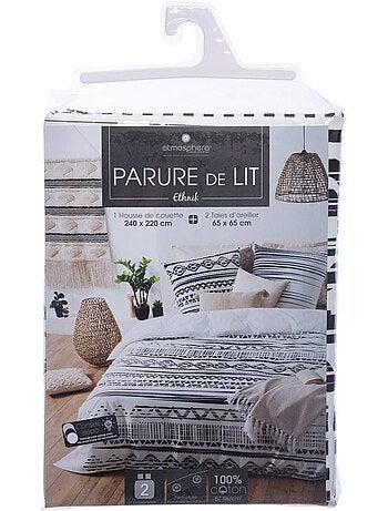 Parure de lit réversible en coton etnik