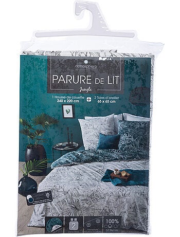 Parure de lit réversible en coton JUNGLE