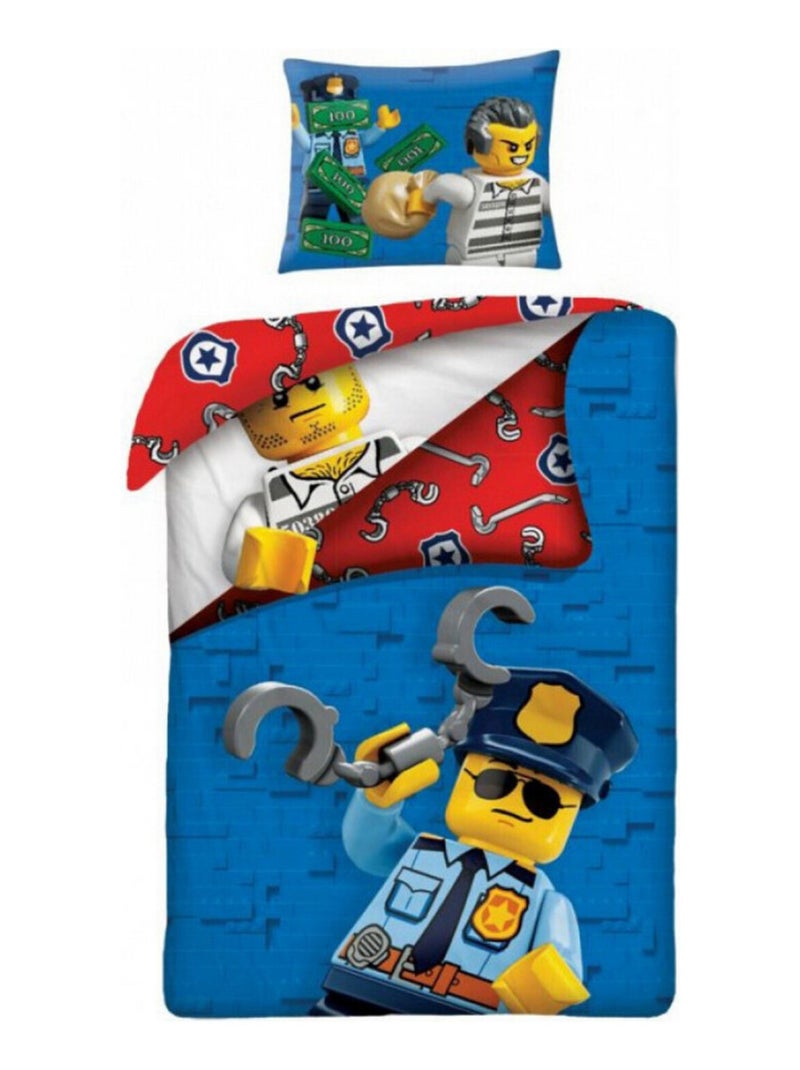 Parure de lit réversible et Taie D'oreiller - Lego City - 140 cm x 200 cm Multicolore - Kiabi