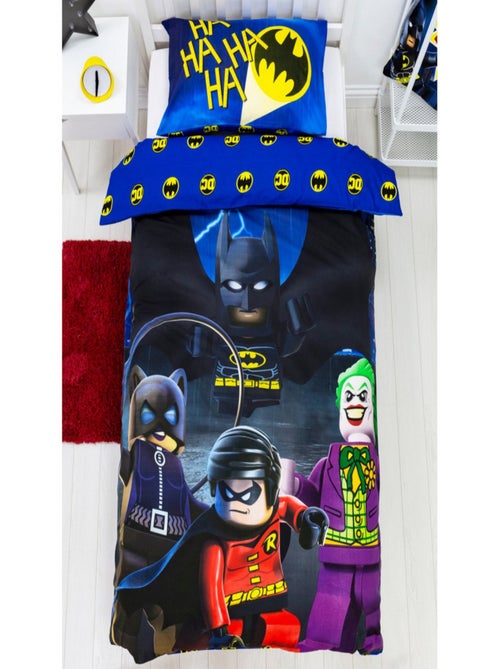 Parure de lit réversible et Taie D'oreiller - Lego DC Comics Batman - 135 cm x 200 cm - Kiabi