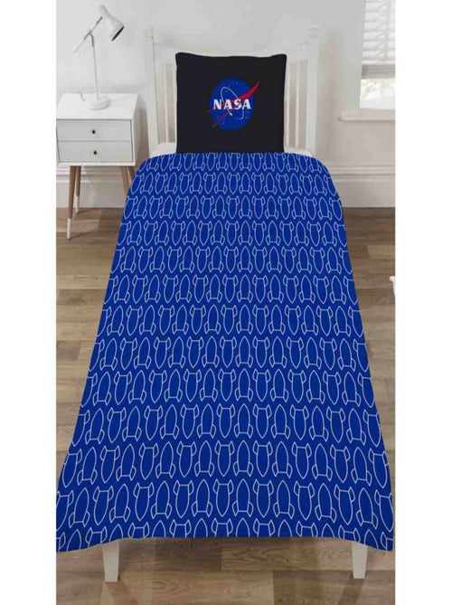 Parure de lit réversible Et Taie D'oreiller Espace Badges de Mission de la NASA - 137 cm x 200 cm - Kiabi