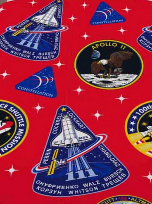 Parure de lit réversible Et Taie D'oreiller Espace Badges de Mission de la NASA - 137 cm x 200 cm - Kiabi