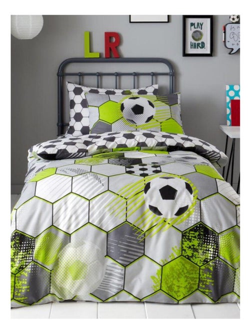 Parure de lit réversible et Taie D'oreiller Football - 137 cm x 200 cm - Kiabi