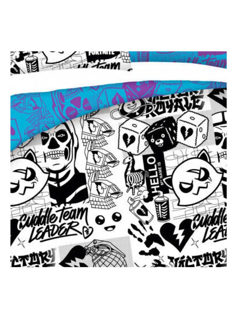 Parure de lit réversible et Taie D'oreiller Fortnite -Comic Print- - 140 cm x 200 cm Multicolore - Kiabi