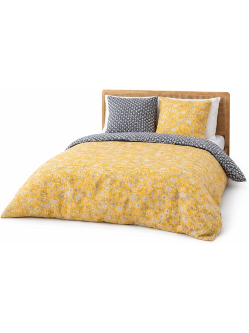 Parure de lit réversible fleurie - 240x220 / jaune - Kiabi Parure de lit réversible fleurie - 240x220 / jaune - Kiabi