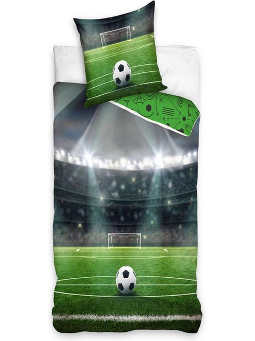 Parure de lit réversible Football ballon et pelouse -140 x 200 cm - Kiabi