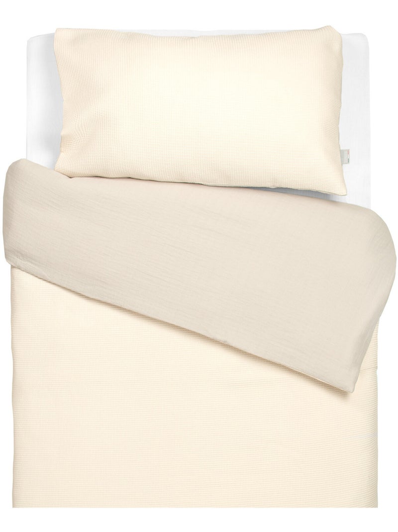 Parure de lit réversible gaze de coton & nid d'abeille SEVIRA KIDS Beige - Kiabi