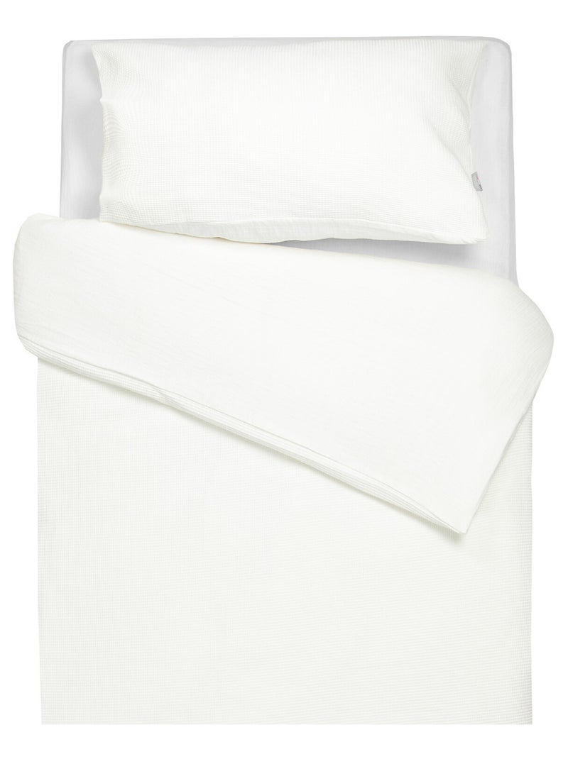 Parure de lit réversible gaze de coton & nid d'abeille SEVIRA KIDS Ecru - Kiabi